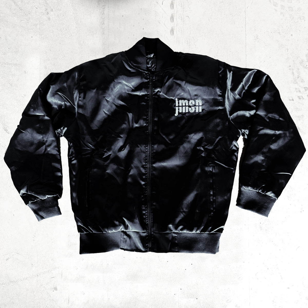 JMSN Satin Bomber Logo Jacket